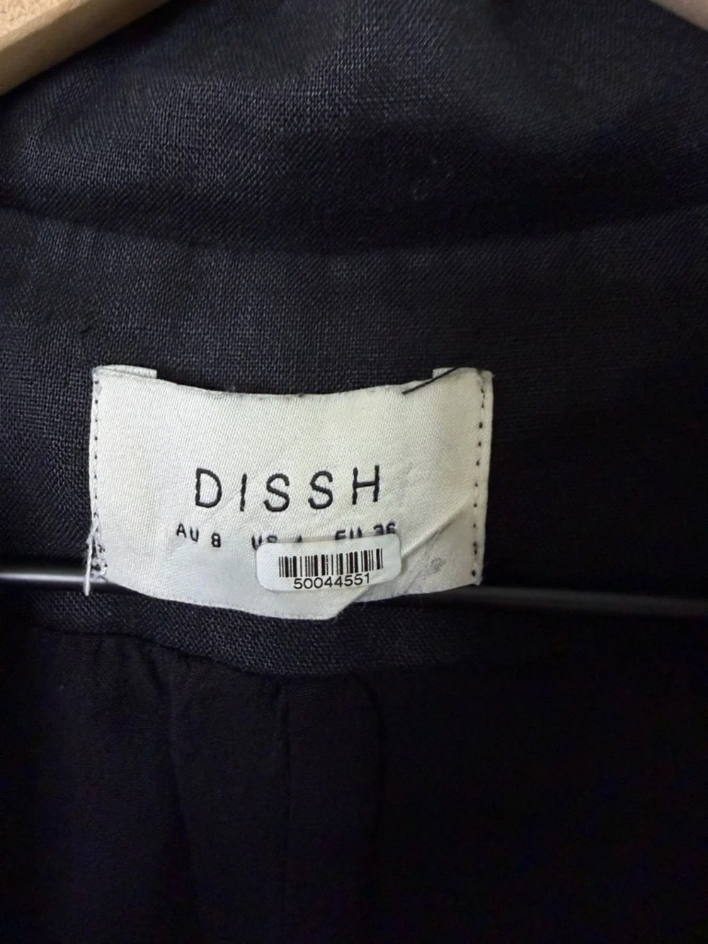 Dissh Cassia Black Linen Vest‎ Womens Size 4